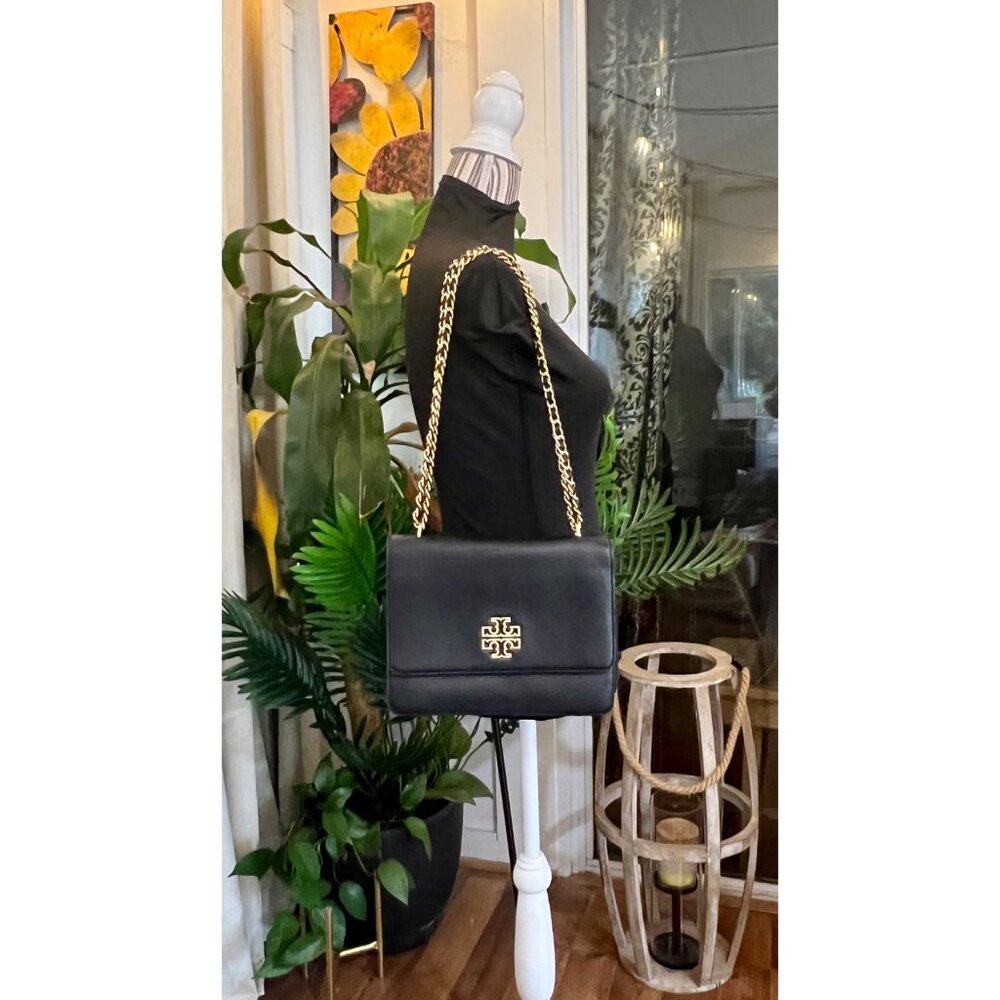 โบโบ AUTHENTIC TORY BURCH BLACK BRITTEN HANDBAG โบโบ - Picture 10 of 13